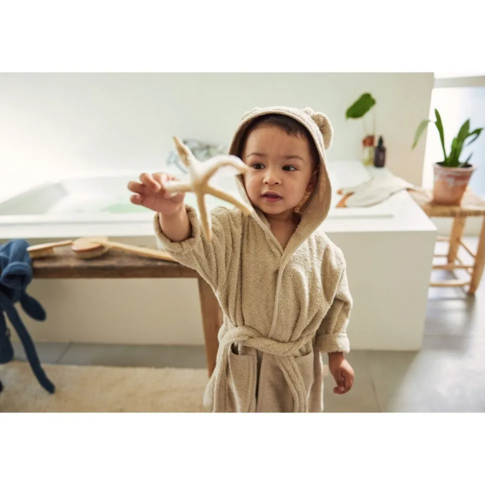 Peignoir enfant éponge 1-2 ans nougat