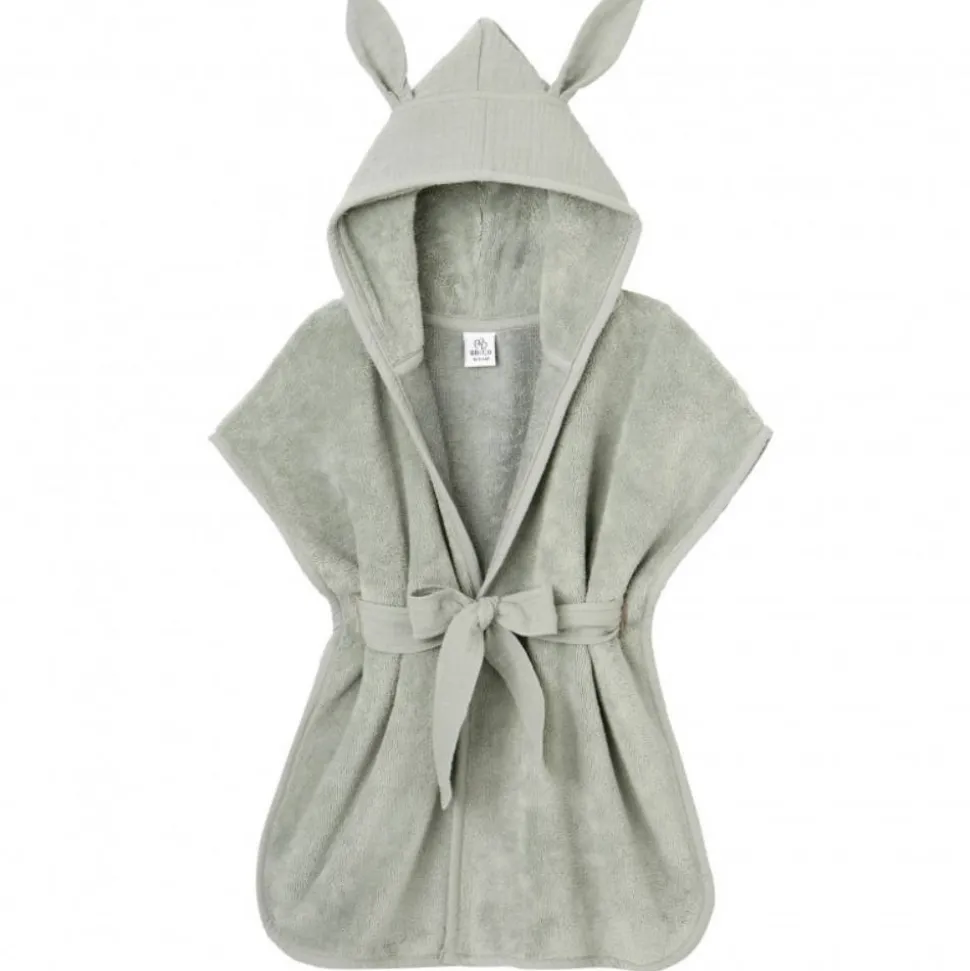 Peignoir éponge 0-2 ans vert de gris