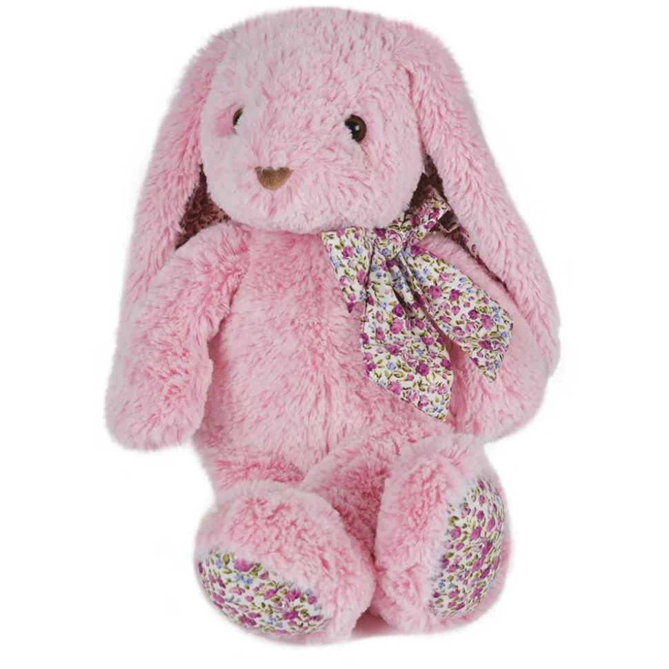 Peluche bébé copain calin lapin rose 40 cm