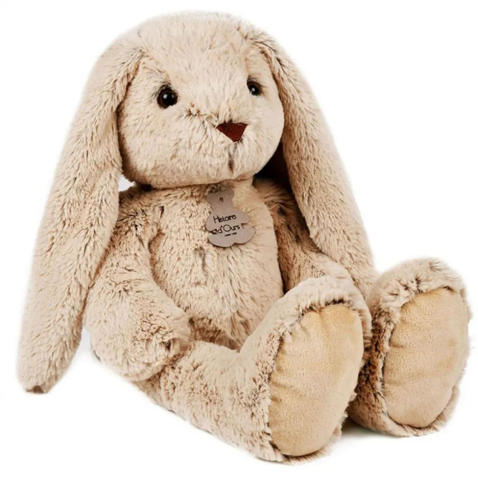 Peluche bébé copain calin lapin beige 50 cm