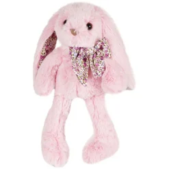 Peluche bébé copain calin lapin rose 25 cm