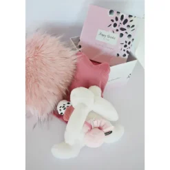 Peluche bébé happy blush pompon rose