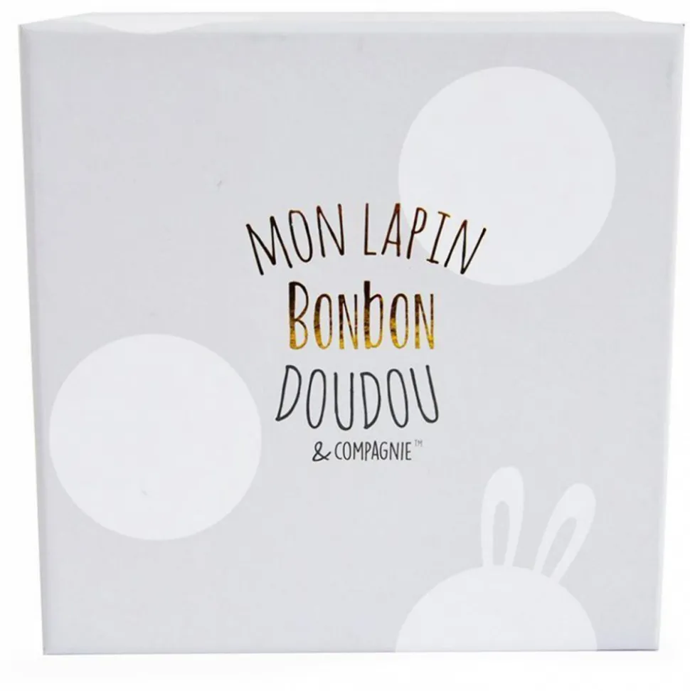 Peluche bébé lapin bonbon 20 cm taupe