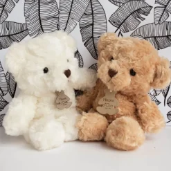 Peluche bébé ours calin ivoire 21 cm