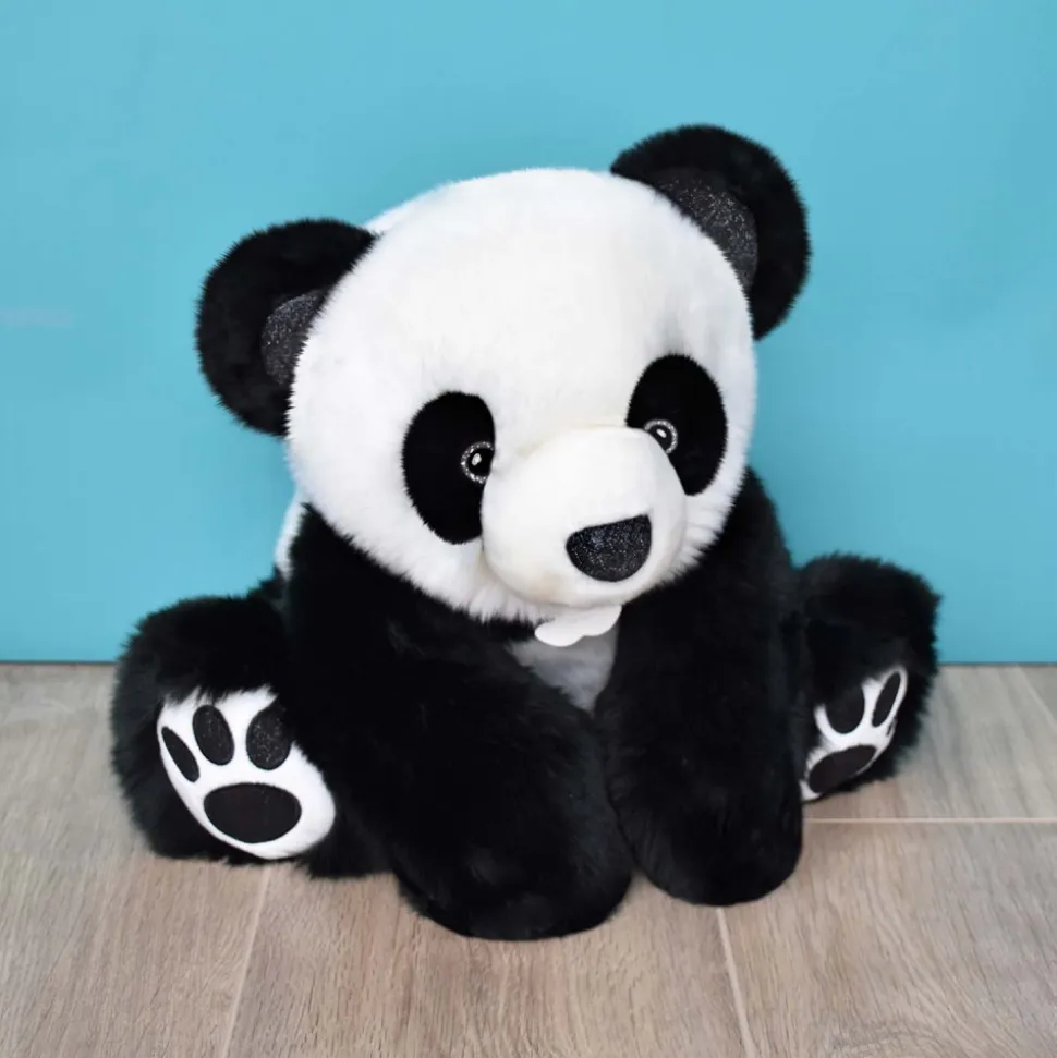Peluche bébé panda so chic noir 35 cm