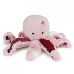 Peluche bébé trésors marins pieuvre rose 30 cm