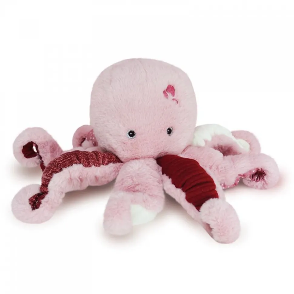 Peluche bébé trésors marins pieuvre rose 30 cm