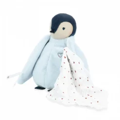 Peluche à bisous pingouin bleu