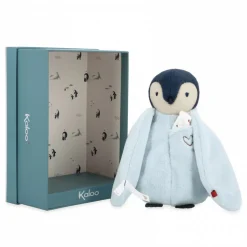 Peluche à bisous pingouin bleu