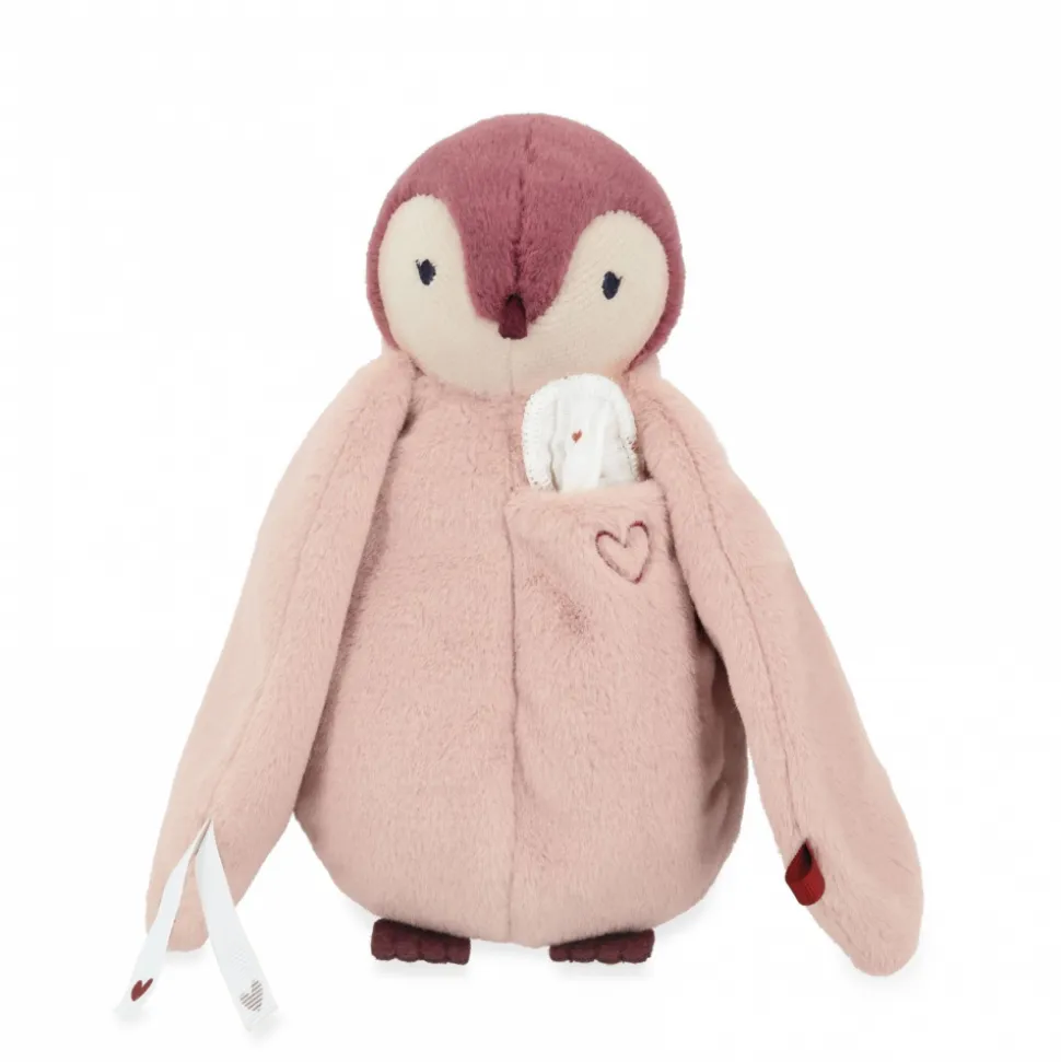 Peluche à bisous pingouin rose