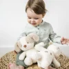 Peluche chien teddy bouclette 24cm ecru