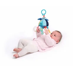 Peluche d'activité baleine à suspendre bleu