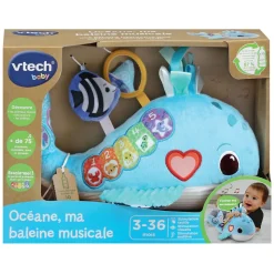 Peluche d'activité océane, ma baleine musicale