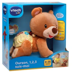 Peluche d'activité ourson, 1,2,3 suis-moi