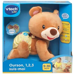 Peluche d'activité ourson, 1,2,3 suis-moi