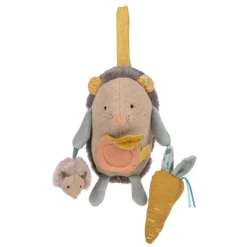 Peluche d'activités à suspendre trois petits lapins - hérisson