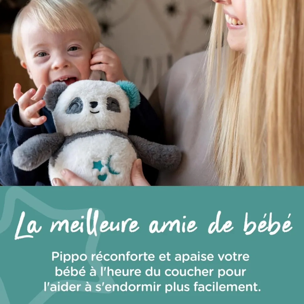 Peluche d'aide au sommeil rechargeable grofriend - pippo le panda
