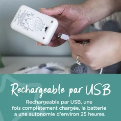 Peluche d'aide au sommeil rechargeable grofriend - pippo le panda