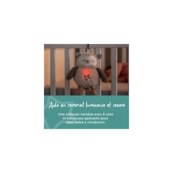 Peluche d'aide au sommeil rechargeable grofriend - ollie la chouette