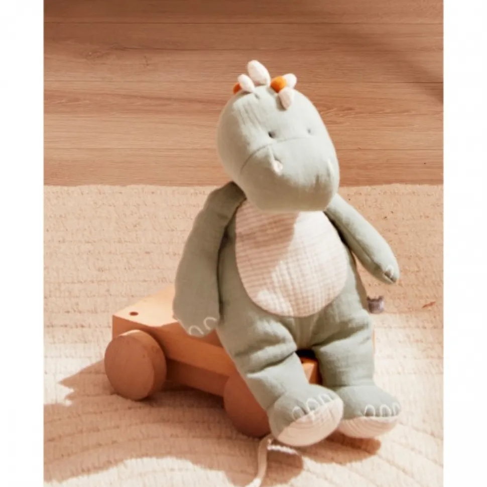 Peluche dinosaure vert sauge - 25 cm
