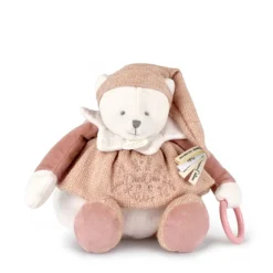 Peluche d'éveil ours 30 cm rose