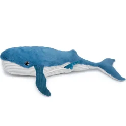 Peluche géante les ptipotos baleine et son bébé gravillou bleu