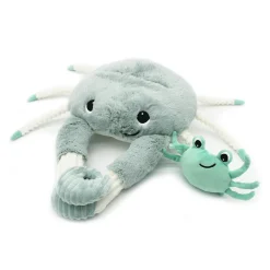 Peluche géante les ptipotos crabe et son bébé cassecou menthe