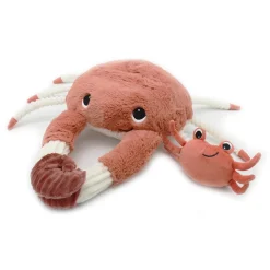 Peluche géante les ptipotos crabe et son bébé cassecou terracotta