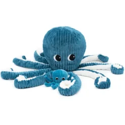 Peluche géante les ptipotos pieuvre et son bébé filou bleu
