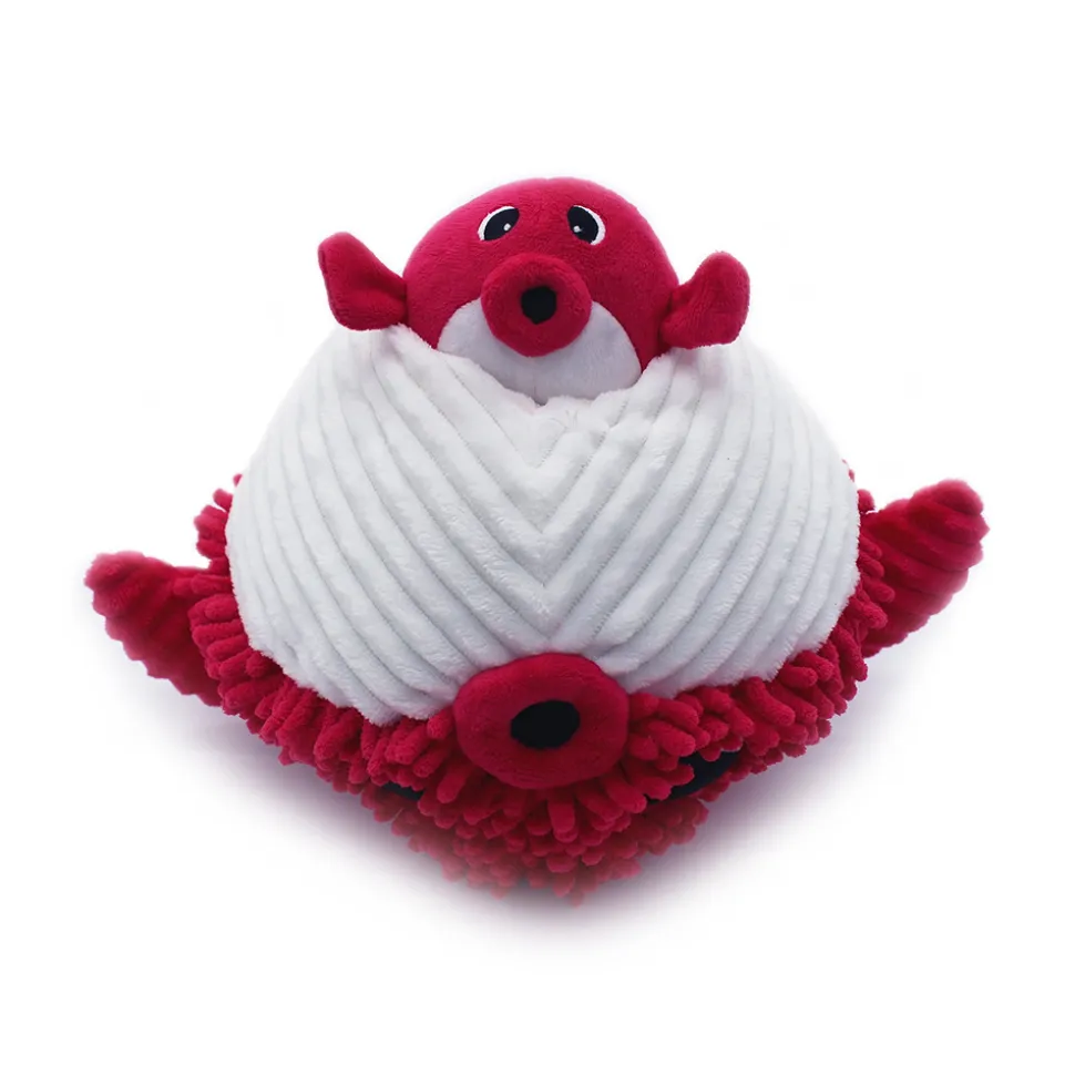 Peluche géante les ptipotos poisson globe et son bébé gobetou betterave