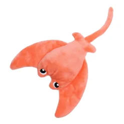 Peluche géante les ptipotos raie manta et son bébé mantalou corail
