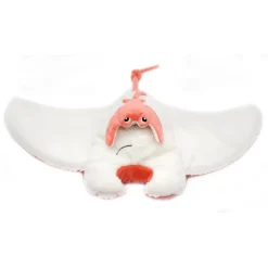 Peluche géante les ptipotos raie manta et son bébé mantalou corail