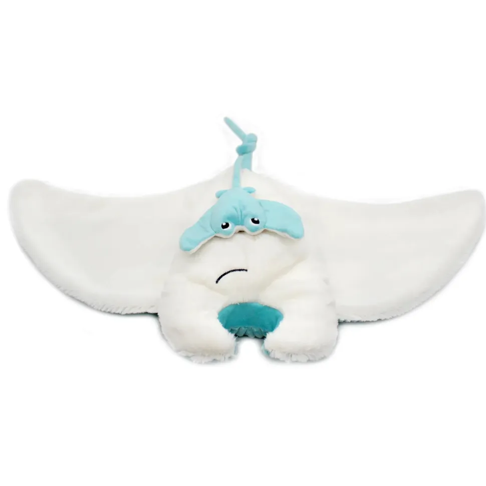 Peluche géante les ptipotos raie manta et son bébé mantalou aqua
