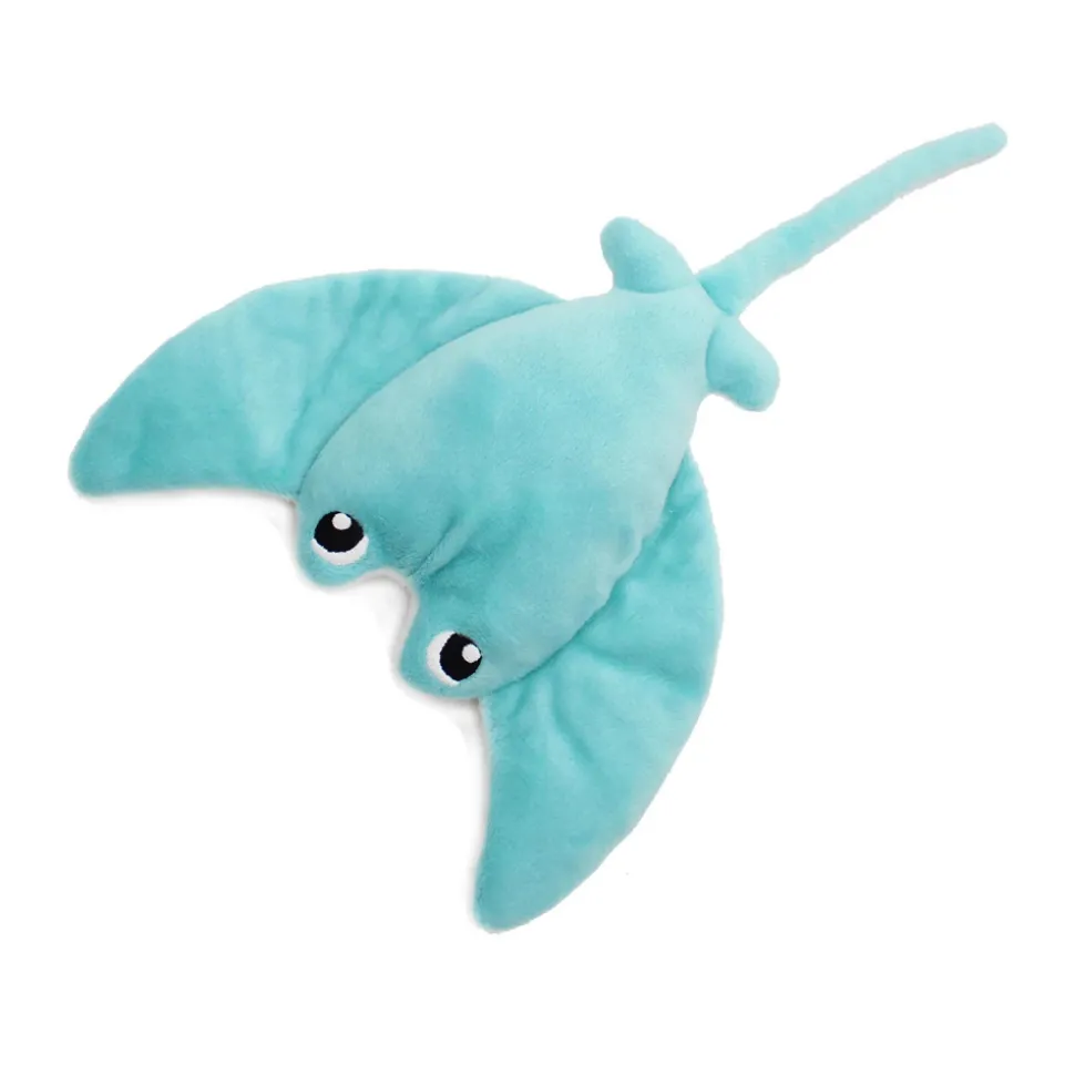 Peluche géante les ptipotos raie manta et son bébé mantalou aqua