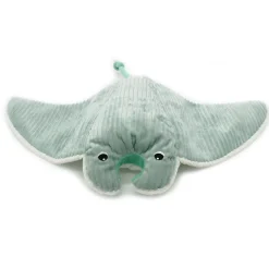 Peluche géante les ptipotos raie manta et son bébé mantalou menthe