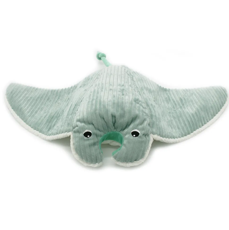 Peluche géante les ptipotos raie manta et son bébé mantalou menthe
