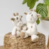 Peluche girafe teddy bouclette 24cm ecru
