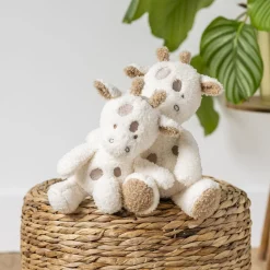 Peluche girafe teddy bouclette 24cm ecru