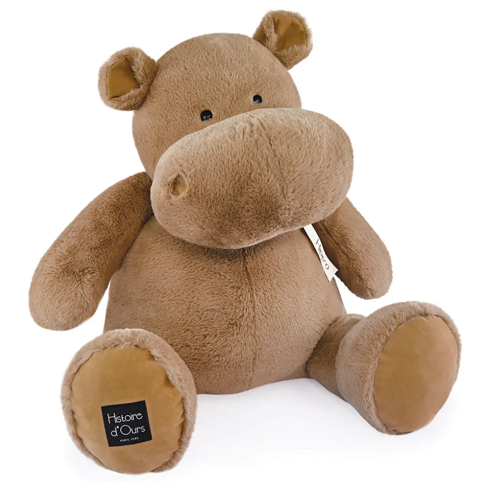 Peluche hippopotame 85 cm marron