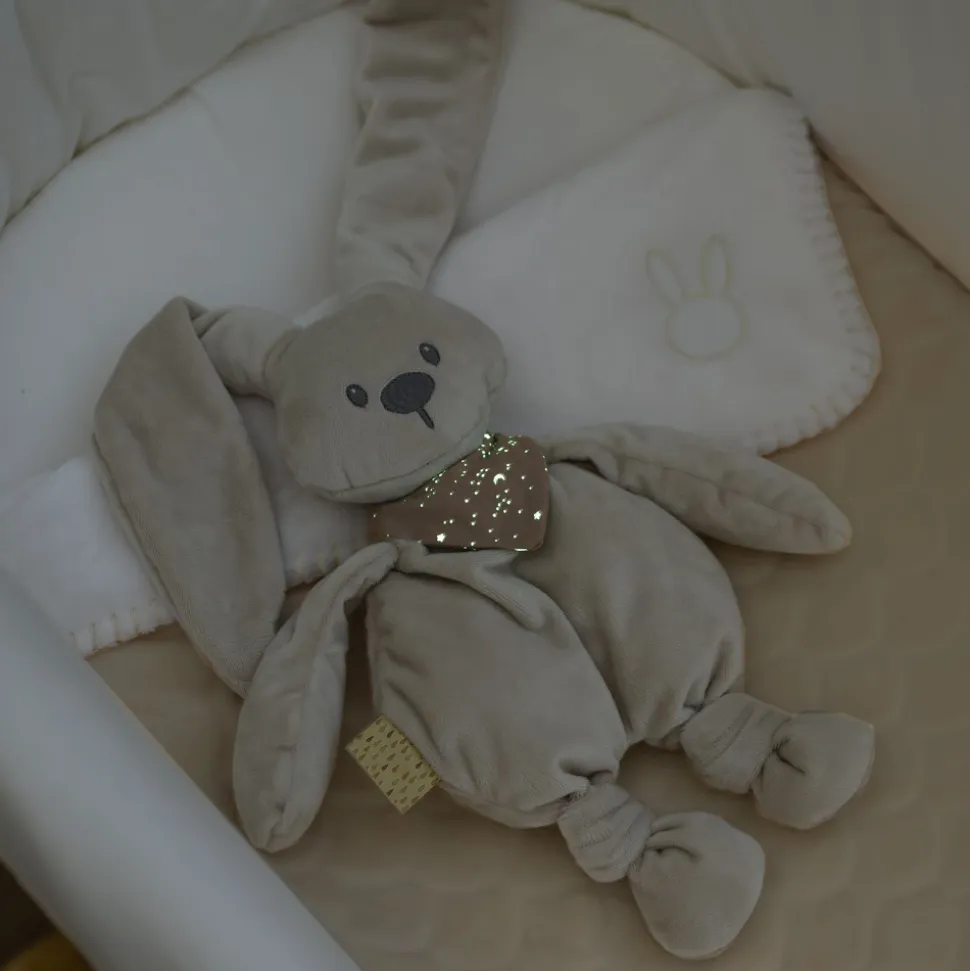 Peluche lapidou avec bandana phosphorescente glow sable 36 cm