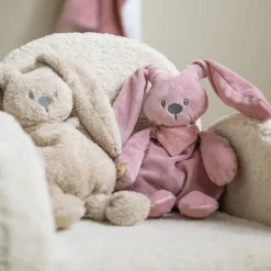 Peluche lapidou avec bandana phosphorescent glow vieux rose 36 cm