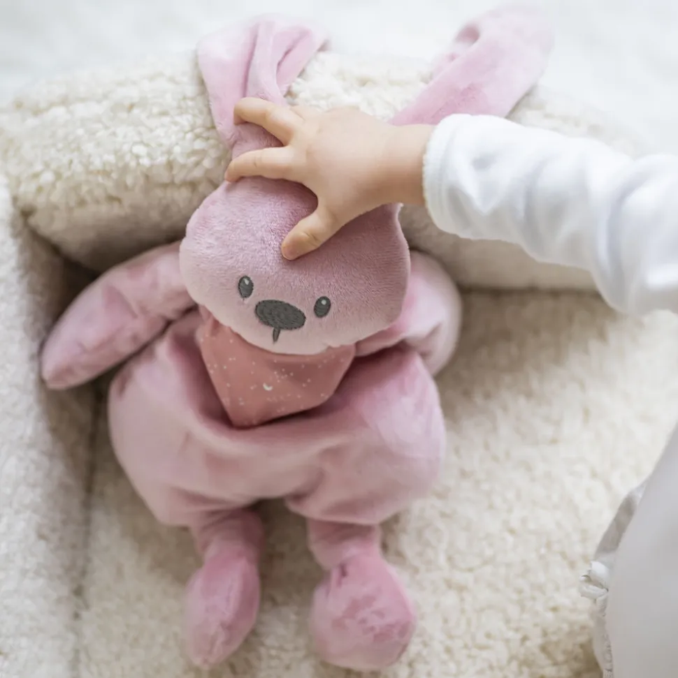 Peluche lapidou avec bandana phosphorescent glow vieux rose 36 cm