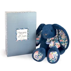 Peluche lapin bleu copains câlins 25 cm