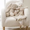 Peluche lapin bouclette 30cm beige teddy bouclette