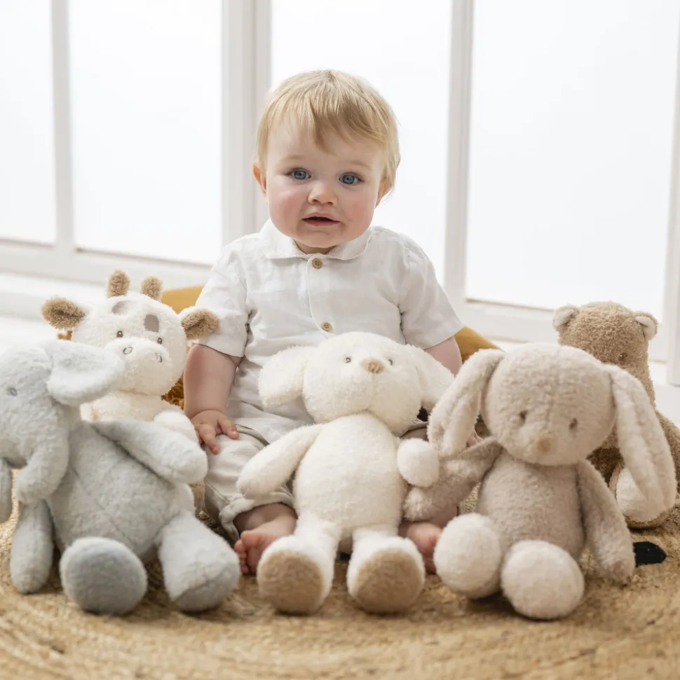 Peluche lapin bouclette 30cm beige teddy bouclette