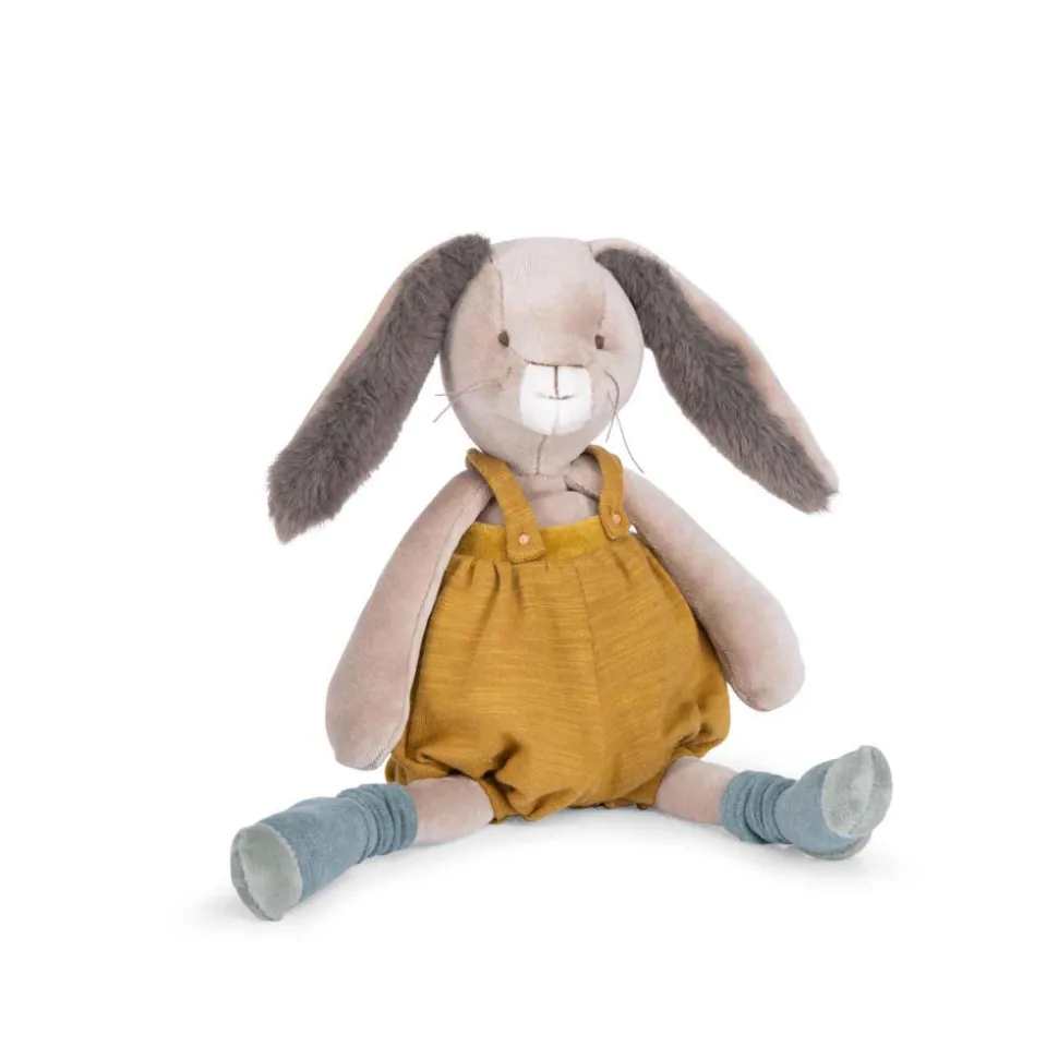 Peluche lapin 40cm trois petits lapins - ocre