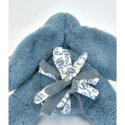 Peluche lapin doudou bleu 25 cm
