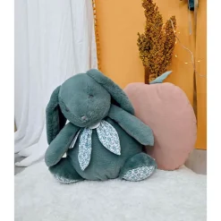 Peluche lapin doudou 42 cm vert sauge