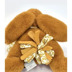 Peluche lapin doudou ocre 25 cm