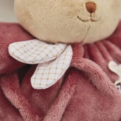 Peluche lapin patapouf 17 cm bordeaux
